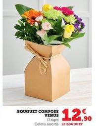 12,90  BOUQUET COMPOSE  VENUS 13 tiges  Colors assortis LE BOUQUET 