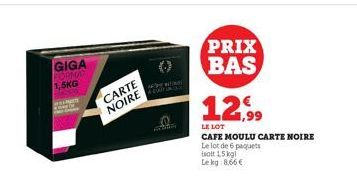 café moulu Carte noire