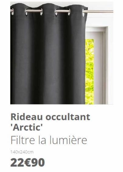 Th  Rideau occultant  'Arctic'  Filtre la lumière  140x240cm  22€90 