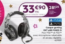 33€90 28925  TTC com corbution0024  Ops co  4,0T  PSA PSS  Casque gaming  GXT 488 FORZE-G 