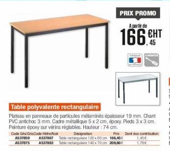 table polyvalente Promo