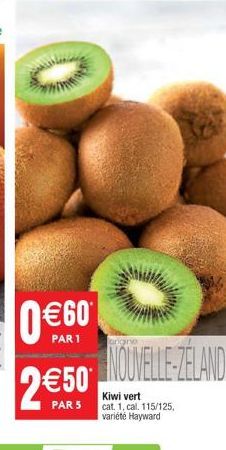 PIONEETHLANDE  Kiwi vert cat. 1, cal. 115/125, variété Hayward 