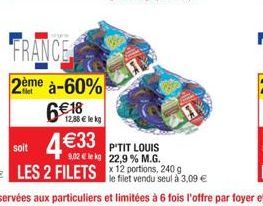 FRANCE  2ème à-60% 6€ 18  12,88 € lekg 