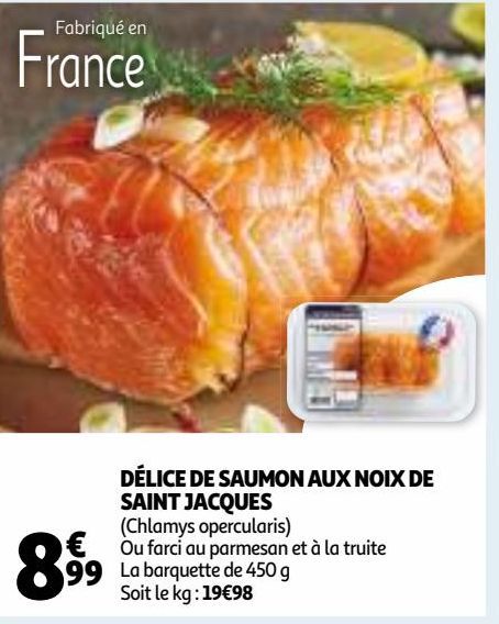 DÉLICE DE SAUMON AUX NOIX DE SAINT JACQUES