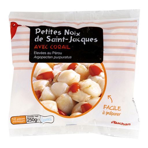 PETITES NOIX DE SAINT JACQUES AVEC CORAIL SURGELÉES AUCHAN