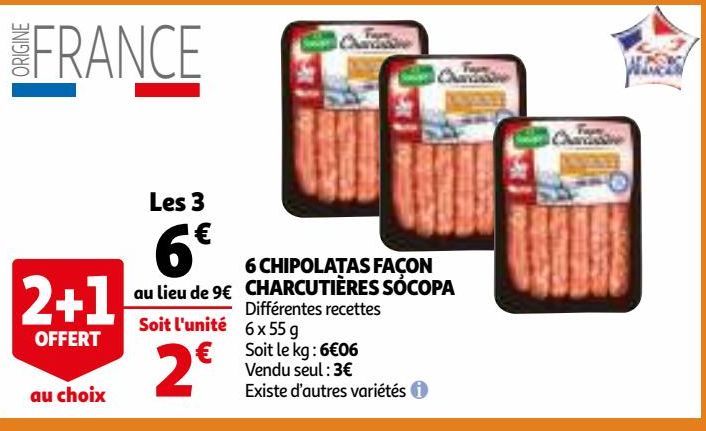 6 CHIPOLATAS FAÇON CHARCUTIÈRES SOCOPA