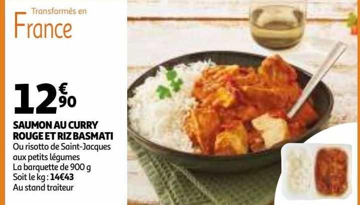 SAUMON AU CURRY ROUGE ET RIZ BASMATI