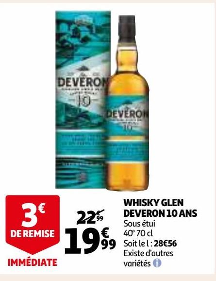 WHISKY GLEN DEVERON 10 ANS