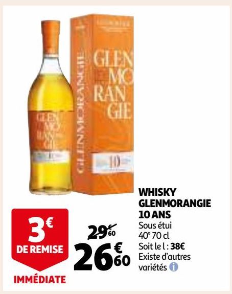 WHISKY GLENMORANGIE 10 ANS