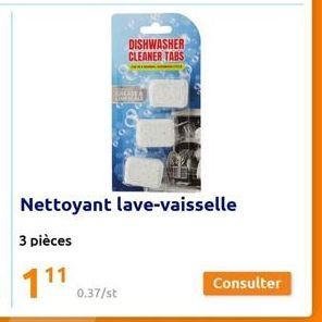 DISHWASHER CLEANER TABS  Consulter 