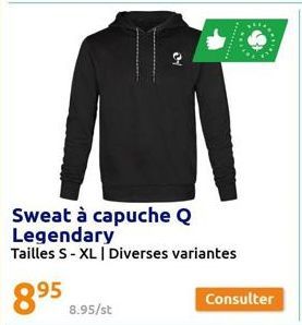 8.⁹5  95  8.95/st  Sweat à capuche Q Legendary  Tailles S-XL | Diverses variantes  2  Consulter 