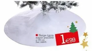 neige tapis sapin pailleté 100 cm rel.144605  €99 