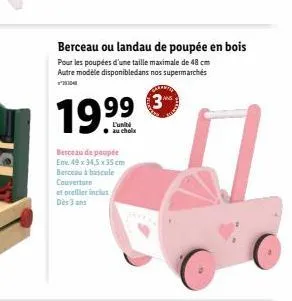 Promo Landeau ou berceau de poupée chez Lidl