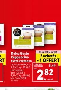 www. DOKE Gusto  Dolce Gusto Cappuccino extra cremoso Le produit de 186,4g: 4,22 € (1 kg -22,64 €) Les 3 produits  dont 1 OFFERT: 8,44 € (1 kg-15,09 €) soit l'unité 2,82 € 13  PERO  FREEHO  Du 09/15/1