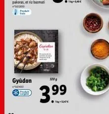 pred fals  gyudon  561415 pred  surgeld  gradon  320 g  3.⁹9  ●kg-12,47€ 