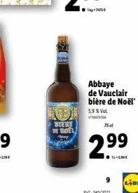 be  bient de roel  abbey  abbaye de vauclair bière de noël  5,9 % vol.  05  bel  2.⁹9  ●l-200€  9  pit-545/2022  lidl 