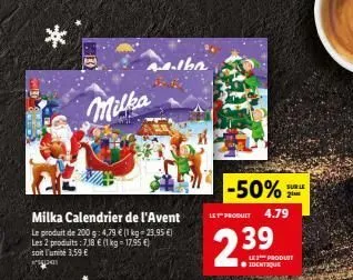 Calendrier de l'avent Milka 200g