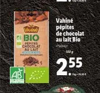 chocolat au lait vahiné