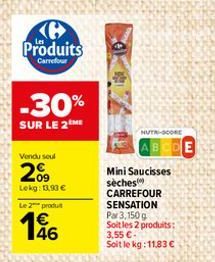 saucisses sèches Carrefour
