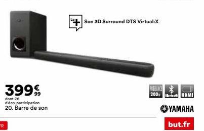 Son 3D Surround DTS Virtual:X  PANCE  200 HDMI  YAMAHA  but.fr 