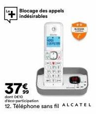 Blocage des appels  indésirables  37 €  dont 0€10 d'éco-participation  12. Téléphone sans fil ALCATEL  JAG DORAT PERBA 1-4-1  