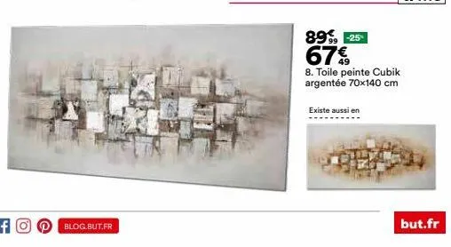 blog.but.fr  89% -25-67€  8. toile peinte cubik argentée 70x140 cm  existe aussi en  but.fr 