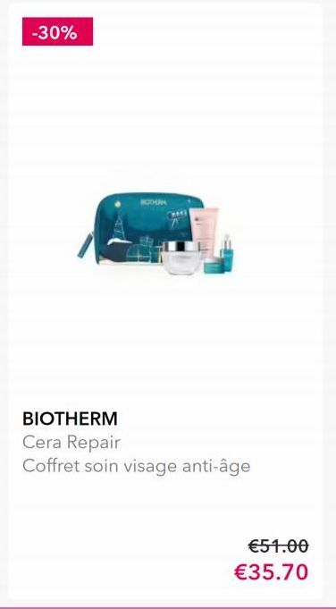 -30%  BIOTHERM Cera Repair  Coffret soin visage anti-âge  €51.00  €35.70 