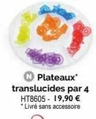 plateaux  translucides par 4 ht8605 - 19,90 € *livré sans accessoire 