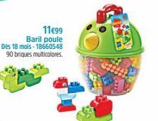11€99  Baril poule Dès 18 mois-18660548 90 briques multicolores. 