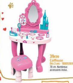 TS  ST  39€99 Coiffeuse Dès 3 ans - 18805369 78 cm. Nombreux accessoires inclus. 