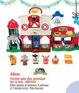 44€99  Links Arcply  Ferme soin des animaux Dès 12 mois-18831559 Effets sonores et lumineux. 4 animaux et 1 fermier inclus. Pilles fournies.  