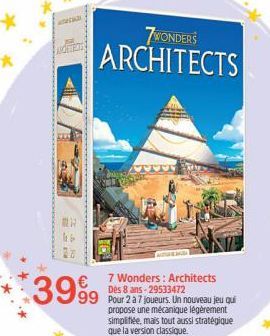 RE  AD  3999  7WONDERS  ARCHITECTS  7 Wonders: Architects Des 8 ans-29533472 99 Pour 2 a 7 joueurs. Un nouveau jeu qui  propose une mécanique légèrement simplifiée, mais tout aussi stratégique que la 