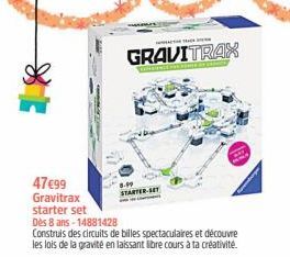 GRAVITRAX  47€99 Gravitrax starter set Dès 8 ans 14881428  Construis des circuits de billes spectaculaires et découvre les lois de la gravité en laissant libre cours à ta créativité.  STARTER-SET 