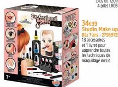 Professional Studio D  34€99  Studio Make up  Dès 7 ans-27569125  18 accessoires et 1 livret pour apprendre toutes les techniques de maquillage inclus. 