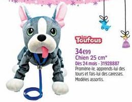 Toufous  34€99 Chien 25 cm* Des 24 mois-31928887 Promène-le, apprends-lui des tours et fais-lui des caresses. Modèles assortis. 