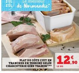 PLAT DE CÔTE CUIT EN TRANCHES EN TERRINE GELEE CHARCUTERIE GINE TRANOR**  12,90  LE KO 