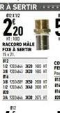 012112  220  NT: 1083 RACCORD MALE FIXE À SERTIR 15x21. 