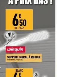 6,50  ht: 5642  wirquin  support mural à rotule  in chrome-12017343-