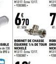 6970  1:5638  ROBINET DE CHASSE EQUERRE 1/4 DE TOUR NICKELÉ M12/17. Erow 12/17. -$2000887. 