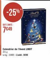 calendrier de l'Avent Lindt