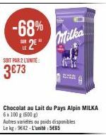 chocolat au lait Milka