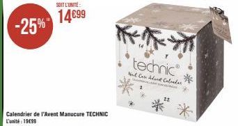 SOIT L'UNITE:  14€99  technic  Nail Care Adont Calendar  * 