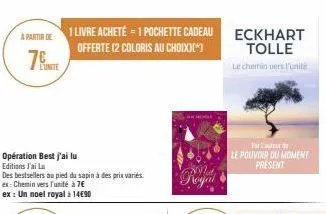 à partir de 1 livre acheté - 1 pochette cadeau offerte (2 coloris au choix)*)  7  opération best j'ai lu  editions j'ai lu  des bestsellers au pied du sapin à des prix variés ex: chemin vers l'unité à