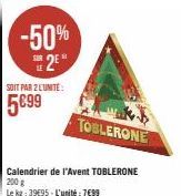 calendrier de l'Avent Toblerone