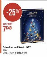 calendrier de l'Avent Lindt