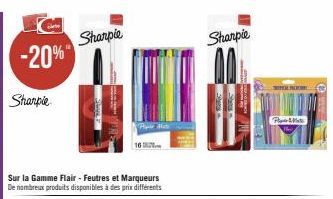 -20%  Sharple  Sharpie  Sur la Gamme Flair - Feutres et Marqueurs De nombreux produits disponibles à des prix différents  Hair Ma  16  Sharpie  FLOOR  Paper&Mats 