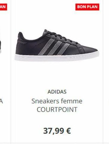 ADIDAS  Sneakers femme  COURTPOINT  37,99 €  BON PLAN 