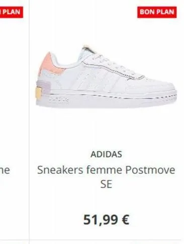 adidas  sneakers femme postmove se  51,99 €  bon plan 