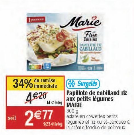 plats cuisinés Marie