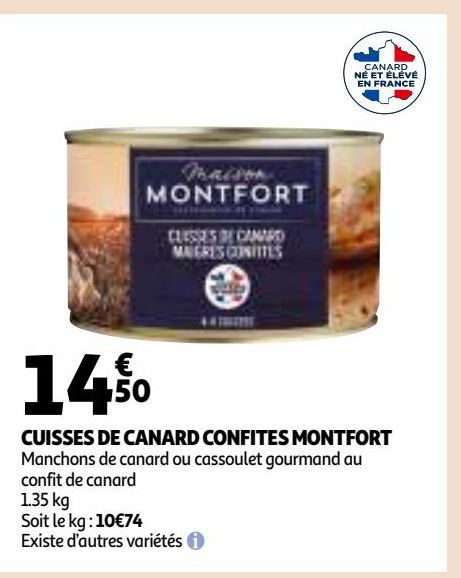 CUISSES DE CANARD CONFITES MONTFORT